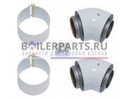 купить Отвод 45° для труб (2 шт.) D80/125 мм для котлов Vaillant 303611 с доставкой