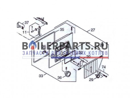Зольная дверца для котлов Bosch/Buderus/Dakon 87399302320 фото купить Зольная дверца для котлов Bosch/Buderus/Dakon 87399302320 - цена с доставкой