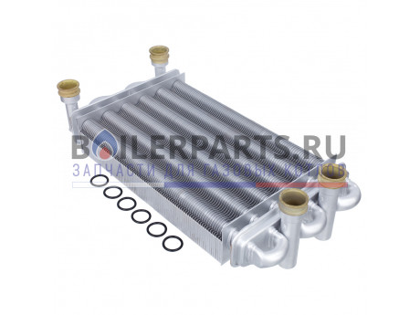 Теплообменник битермический для котлов Baxi/Westen 5663720 фото купить Теплообменник битермический для котлов Baxi/Westen 5663720 - цена с доставкой