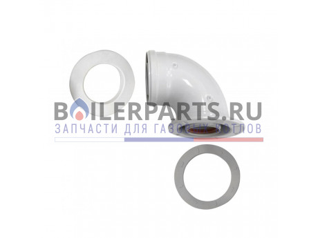 купить Коаксиальный отвод 90°, D60/100 мм для котлов Baxi 71410141 - цена с доставкой