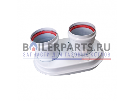 Адаптер дымохода двухканальный /-Е80-80, алюминий крашеный Protherm 3002186608 фото купить Адаптер дымохода двухканальный /-Е80-80, алюминий крашеный Protherm 3002186608 - цена с доставкой