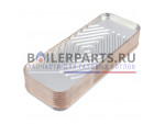 Теплообменник ГВС ребристый Zilmet на 14 пластин для котлов Ariston Uno, Beretta, Elexia, Fondital 17B1901400 купить Теплообменник ГВС ребристый Zilmet на 14 пластин для котлов Ariston Uno, Beretta, Elexia, Fondital 17B1901400