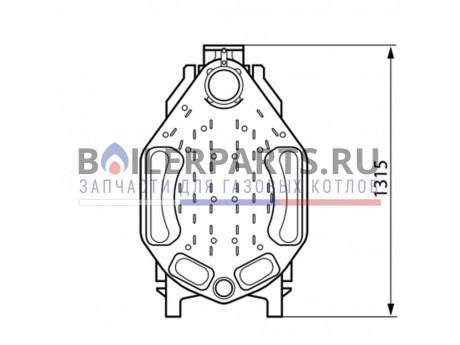 Секция для котлов Bosch/Buderus/Junkers (задняя) 87185721900 фото купить Секция для котлов Bosch/Buderus/Junkers (задняя) 87185721900 - цена с доставкой