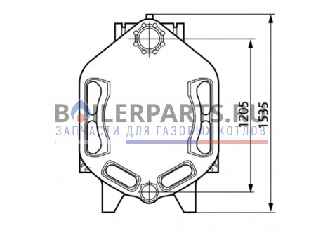 Секция котла GE615 (задняя) для котлов Bosch, Buderus 87185722160 фото купить Секция котла GE615 (задняя) для котлов Bosch, Buderus 87185722160 - цена с доставкой
