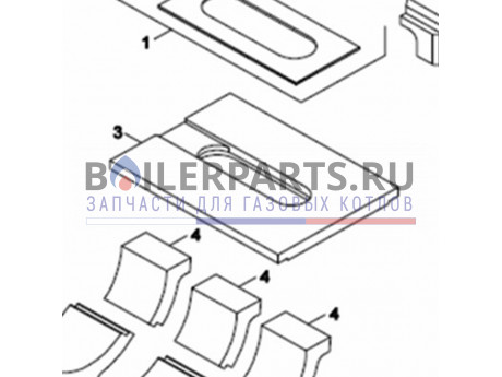 Шамотный кирпич для котлов Bosch/Buderus/Dakon 8738103520 фото купить Шамотный кирпич для котлов Bosch/Buderus/Dakon 8738103520 - цена с доставкой